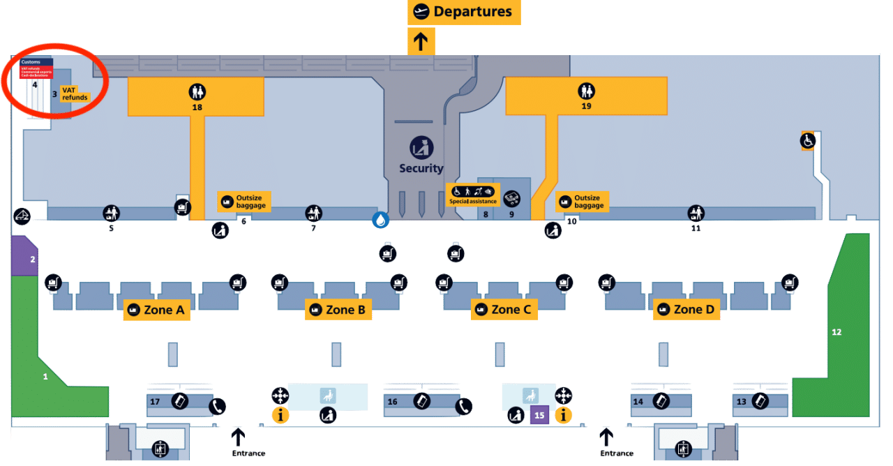 minimal traveler, vat refund, heathrow airport, terminal2 check-in lv5
